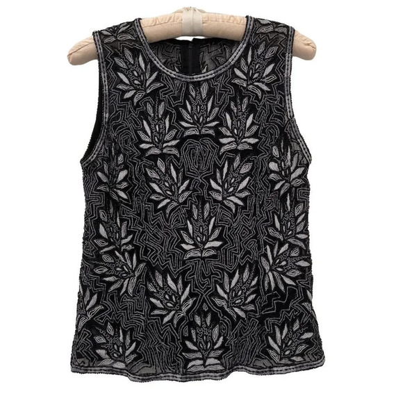 Handmade Tops - Beaded Silk Sleeveless Top